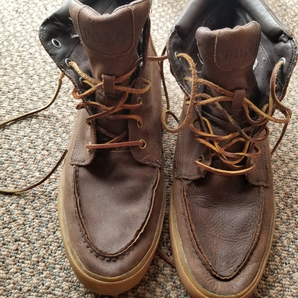 Polo Brown Tedd Leather Boot Shoe - Picture 2 of 8